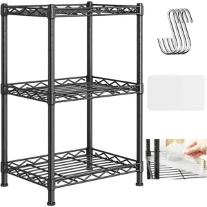 3 Tier Storage Shelves Adjustable, Rack Metal Shelf Unit for Kitchen